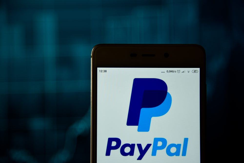 Paypal logo on smartphone
