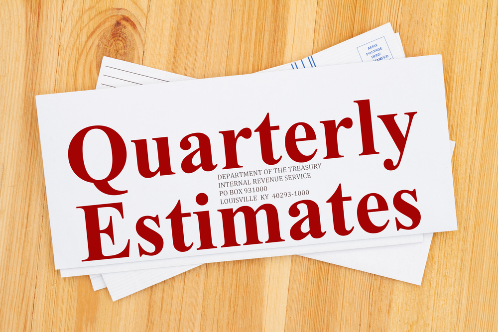 Quarterly Estimates written in red on envelope to IRS